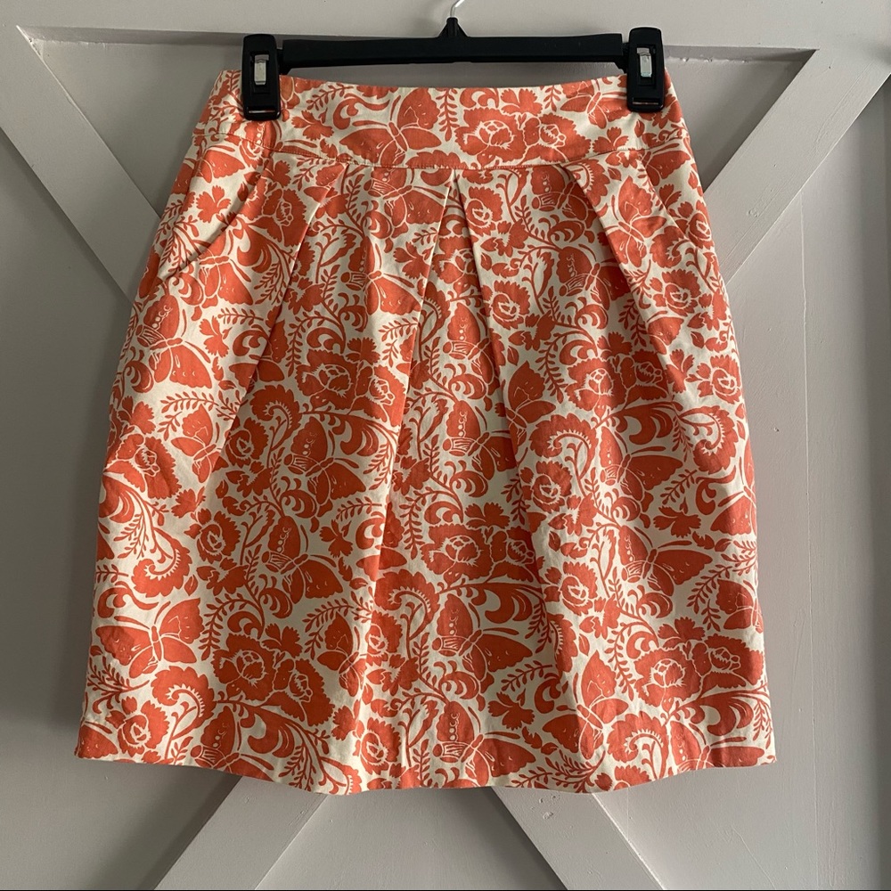 Anthropologie Odille Butterfly Floral Skirt Size 2
